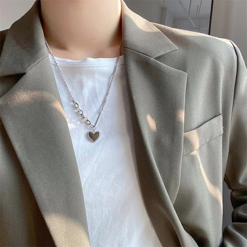 Collar moderno estilo Y2K plateado para looks retro